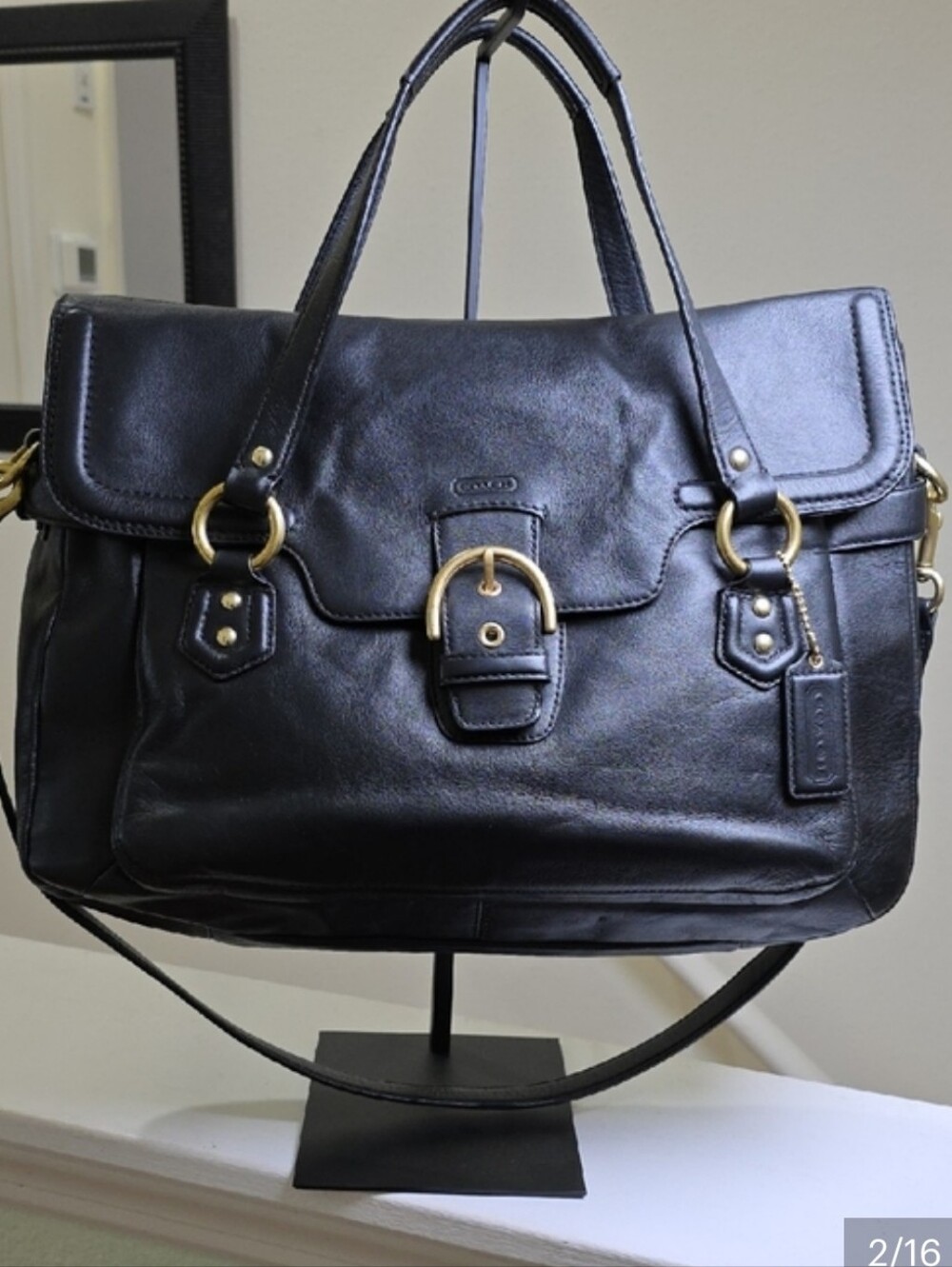 COACH F27231 CAMPBELL Eva LEATHER FLAP SATCHEL